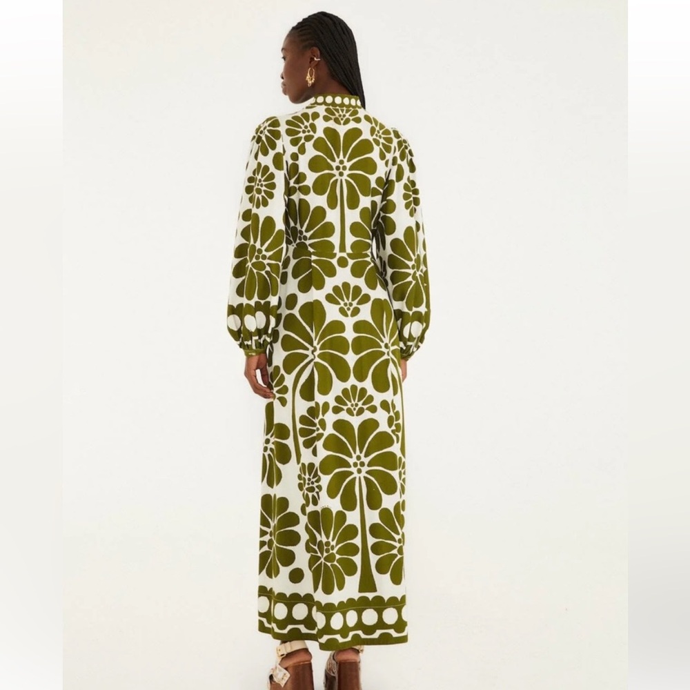 Green Floral V-Neck Maxi Dress - Picture 4 of 7